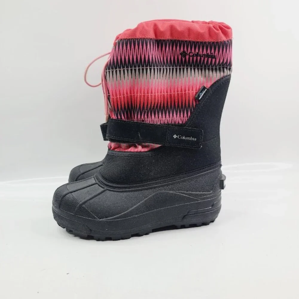 Columbia Girl's Black Red Powderbug Plus II‎ BY1327-601 Winter Boots Size 3